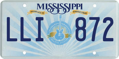 MS license plate LLI872