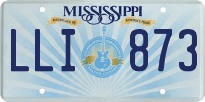 MS license plate LLI873