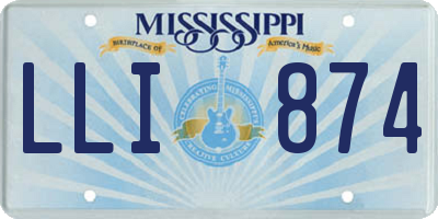 MS license plate LLI874