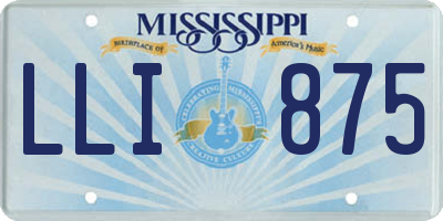 MS license plate LLI875
