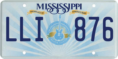 MS license plate LLI876