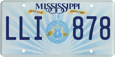 MS license plate LLI878