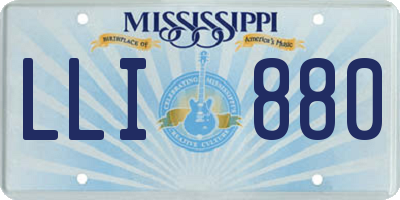 MS license plate LLI880