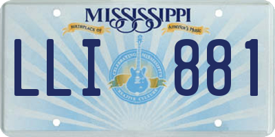 MS license plate LLI881