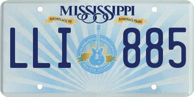 MS license plate LLI885