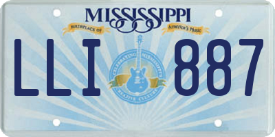 MS license plate LLI887