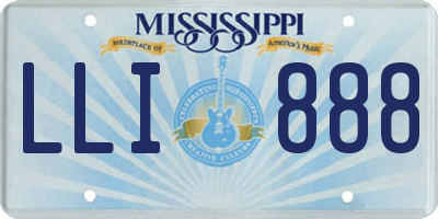 MS license plate LLI888