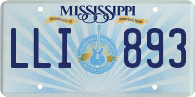 MS license plate LLI893