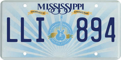 MS license plate LLI894