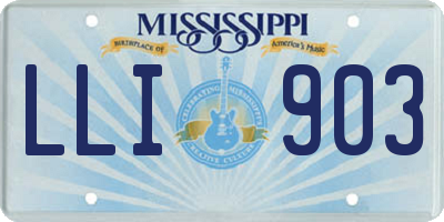 MS license plate LLI903