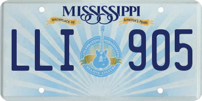 MS license plate LLI905