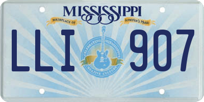 MS license plate LLI907