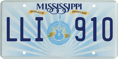 MS license plate LLI910
