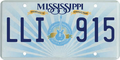 MS license plate LLI915