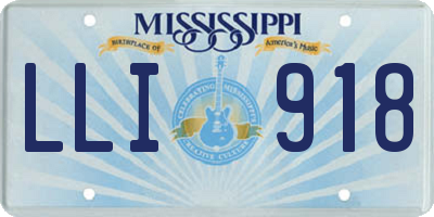 MS license plate LLI918