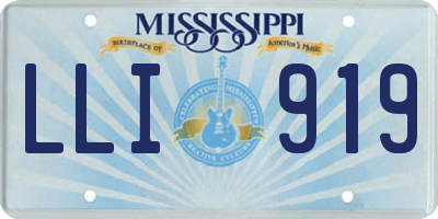 MS license plate LLI919