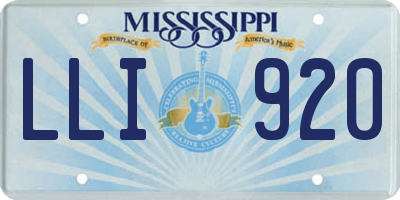 MS license plate LLI920