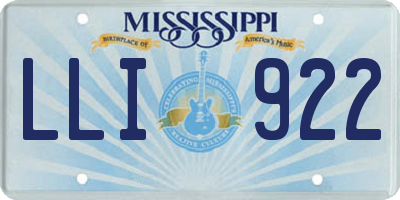 MS license plate LLI922