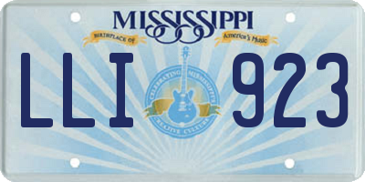 MS license plate LLI923