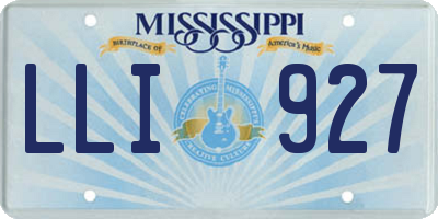 MS license plate LLI927