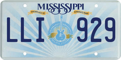 MS license plate LLI929