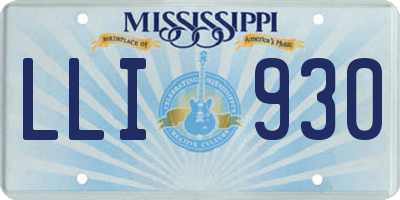 MS license plate LLI930