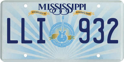 MS license plate LLI932