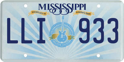MS license plate LLI933