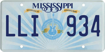 MS license plate LLI934