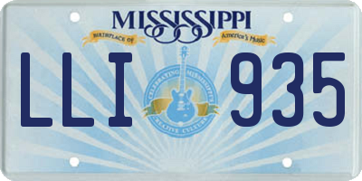 MS license plate LLI935