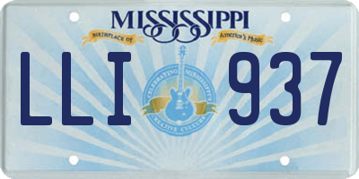 MS license plate LLI937