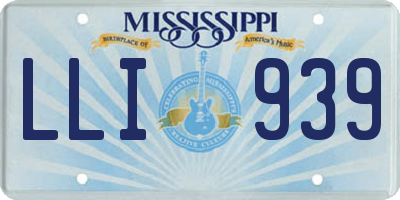 MS license plate LLI939
