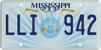 MS license plate LLI942