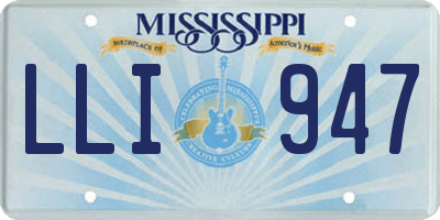 MS license plate LLI947