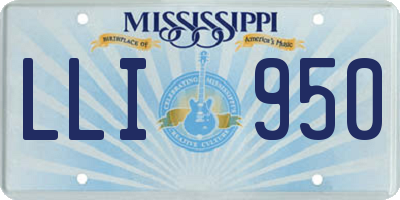 MS license plate LLI950
