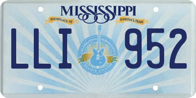 MS license plate LLI952