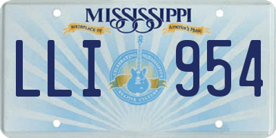MS license plate LLI954