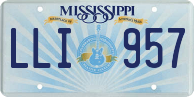 MS license plate LLI957