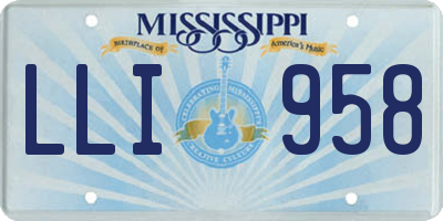 MS license plate LLI958