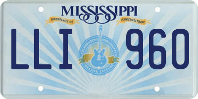 MS license plate LLI960