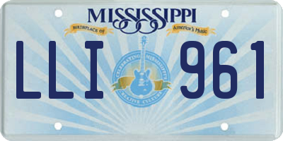 MS license plate LLI961