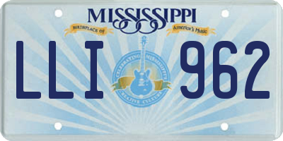 MS license plate LLI962