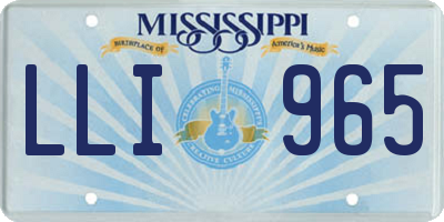 MS license plate LLI965