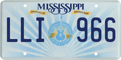 MS license plate LLI966