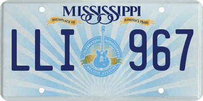 MS license plate LLI967