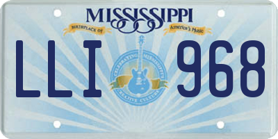 MS license plate LLI968