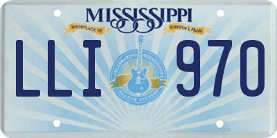 MS license plate LLI970