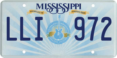 MS license plate LLI972