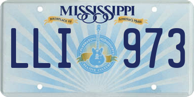 MS license plate LLI973