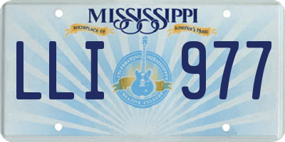 MS license plate LLI977